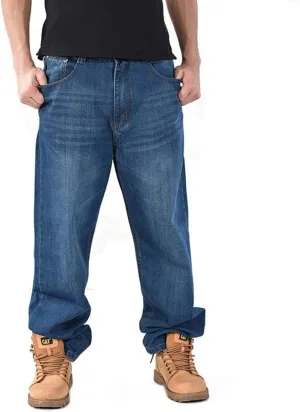 LUOBANIU Men's Baggy Jeans Hip Hop Loose fit 90s Vintage Cargo Fashion Dance Skater Skateboard Pants