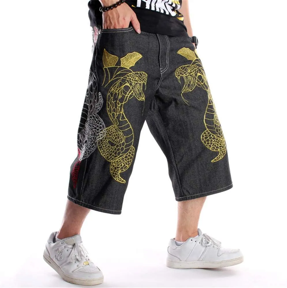 LUOBANIU Men's Denim Casual Baggy Jean Classic Loose Fit Summer Vintage 90S Skateboard Jogging Dance Shorts