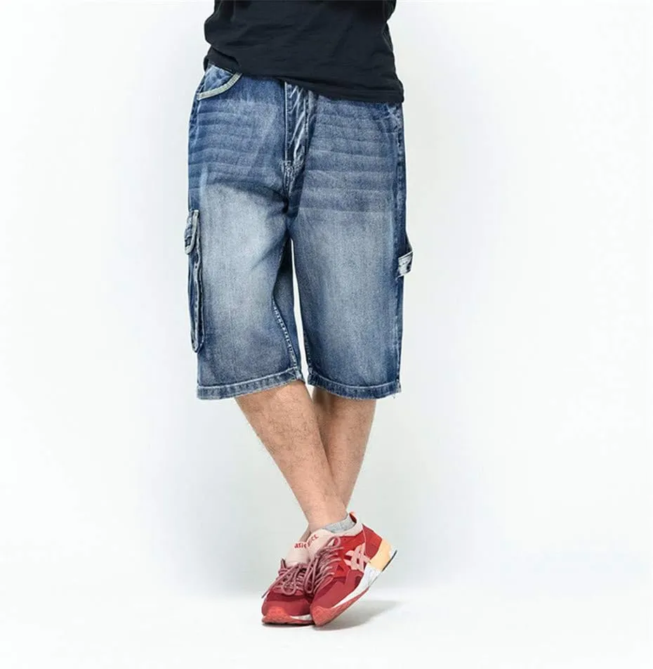 LUOBANIU Men's Denim Casual Baggy Jean Classic Loose Fit Summer Vintage 90S Skateboard Jogging Dance Shorts