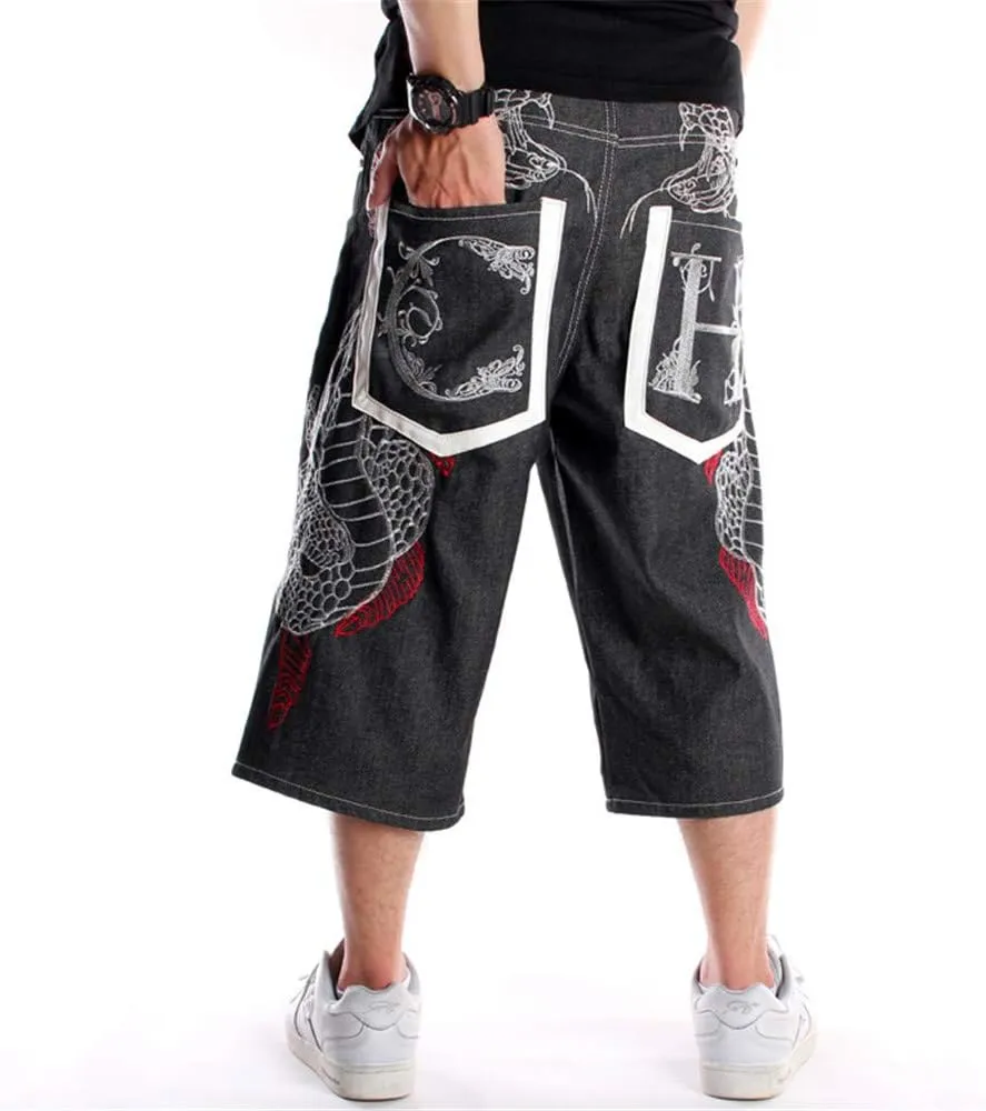 LUOBANIU Men's Denim Casual Baggy Jean Classic Loose Fit Summer Vintage 90S Skateboard Jogging Dance Shorts