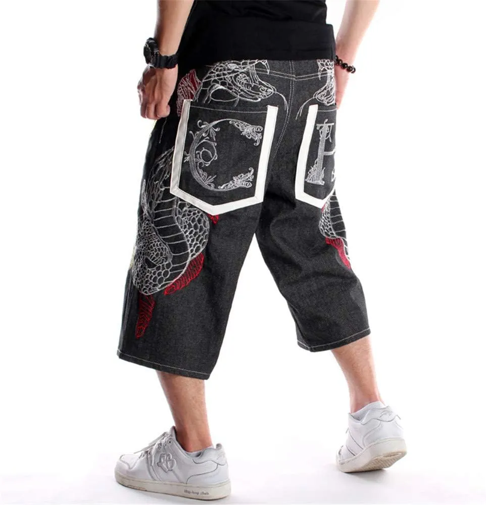 LUOBANIU Men's Denim Casual Baggy Jean Classic Loose Fit Summer Vintage 90S Skateboard Jogging Dance Shorts