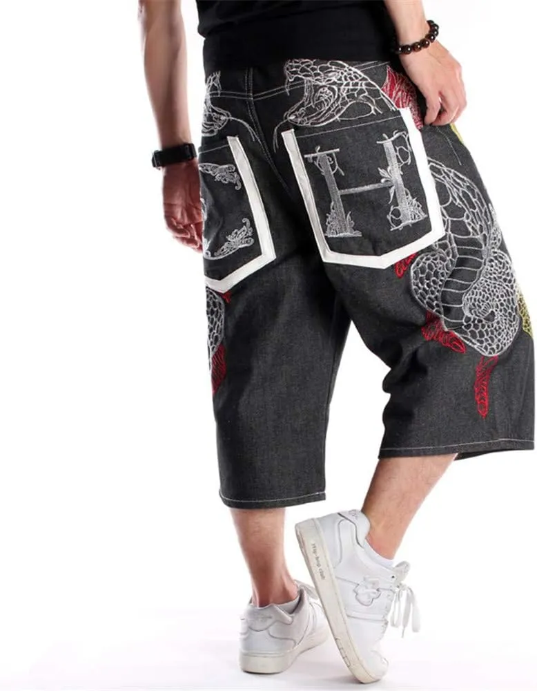LUOBANIU Men's Denim Casual Baggy Jean Classic Loose Fit Summer Vintage 90S Skateboard Jogging Dance Shorts
