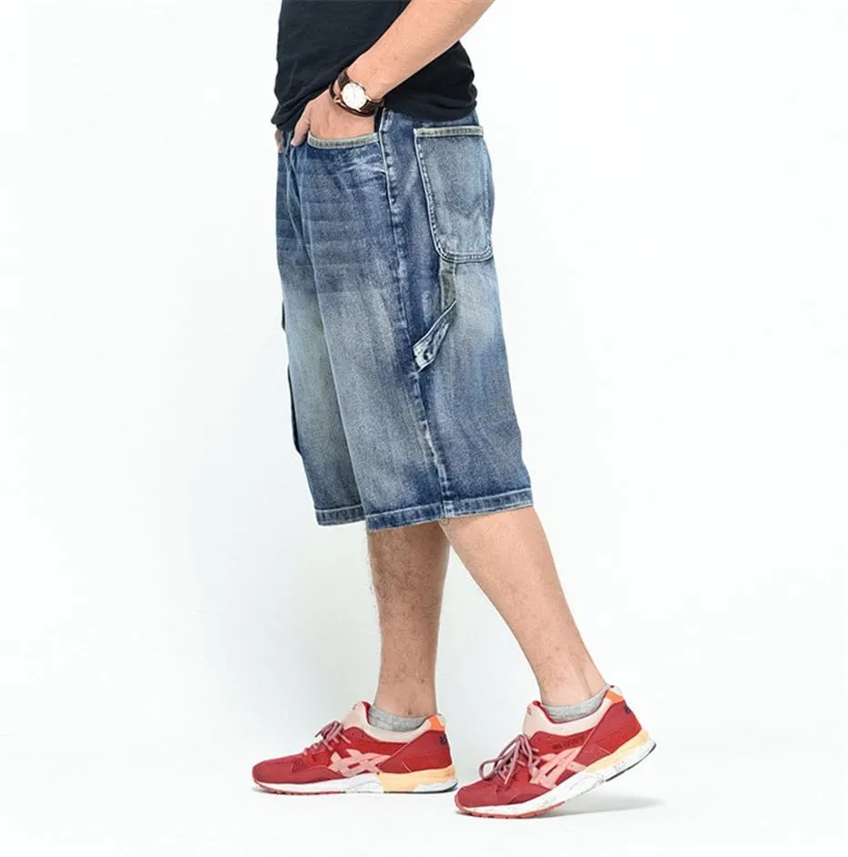 LUOBANIU Men's Denim Casual Baggy Jean Classic Loose Fit Summer Vintage 90S Skateboard Jogging Dance Shorts
