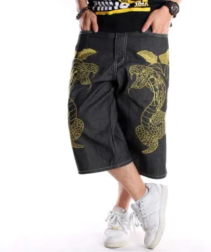 LUOBANIU Men's Denim Casual Baggy Jean Classic Loose Fit Summer Vintage 90S Skateboard Jogging Dance Shorts