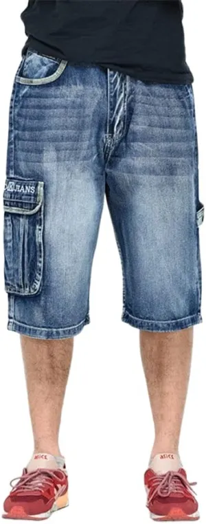 LUOBANIU Men's Denim Casual Baggy Jean Classic Loose Fit Summer Vintage 90S Skateboard Jogging Dance Shorts