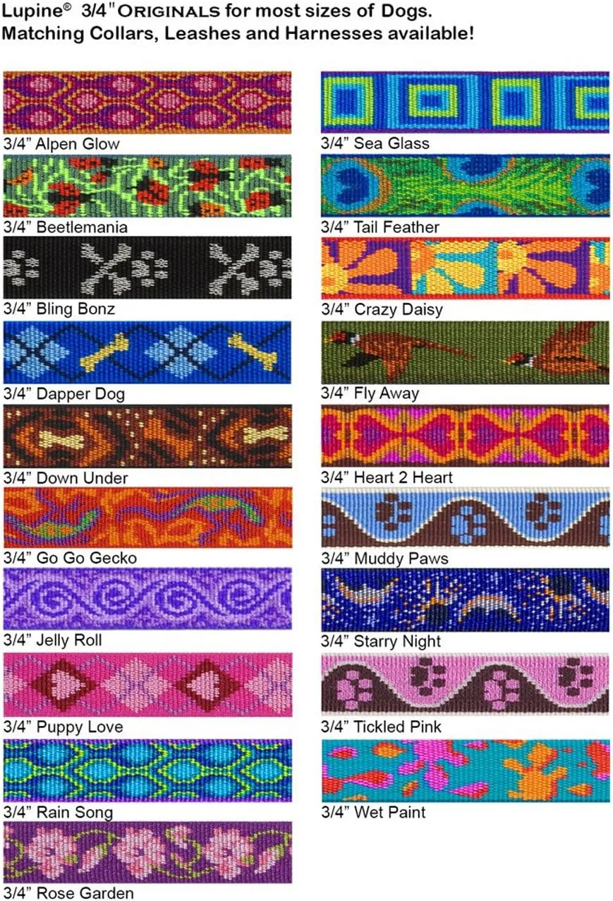 LupinePet Originals 3/4" Rose Garden 15-21" Step In Harness for Small Dogs