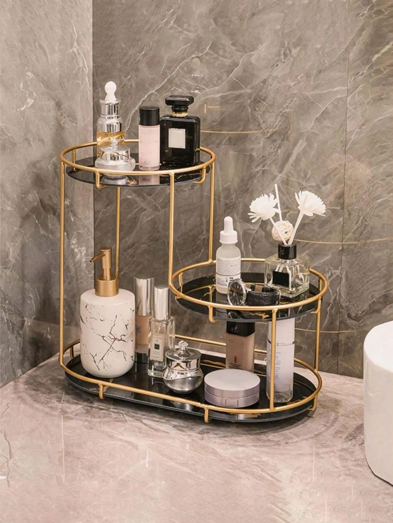 Luxury 3-Layer Cosmetic Tray – Stylish & Functional Organizer