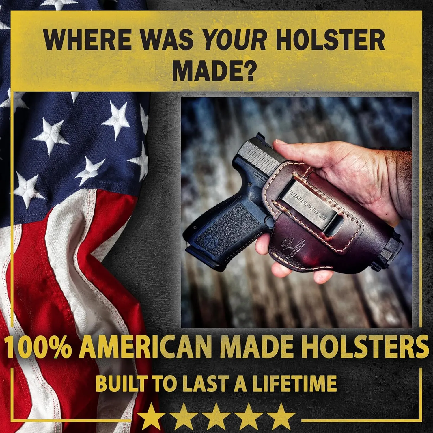 Made in USA - .380 Leather Holster | Fits Ruger LCP / LCP2, Sig P238, Walther PPK, S&W Bodyguard .380 | The Defender Leather IWB Holsters | Concealed Carry IWB Holster