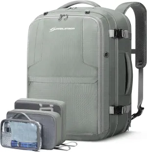 Maelstrom 40-50L Laptop Backpack, Grey, Unisex, 17.3 Inch TSA Flight Approved, Expandable Large Capacity, Waterproof and Durable, Ergonomic Design, Adjustable Strap