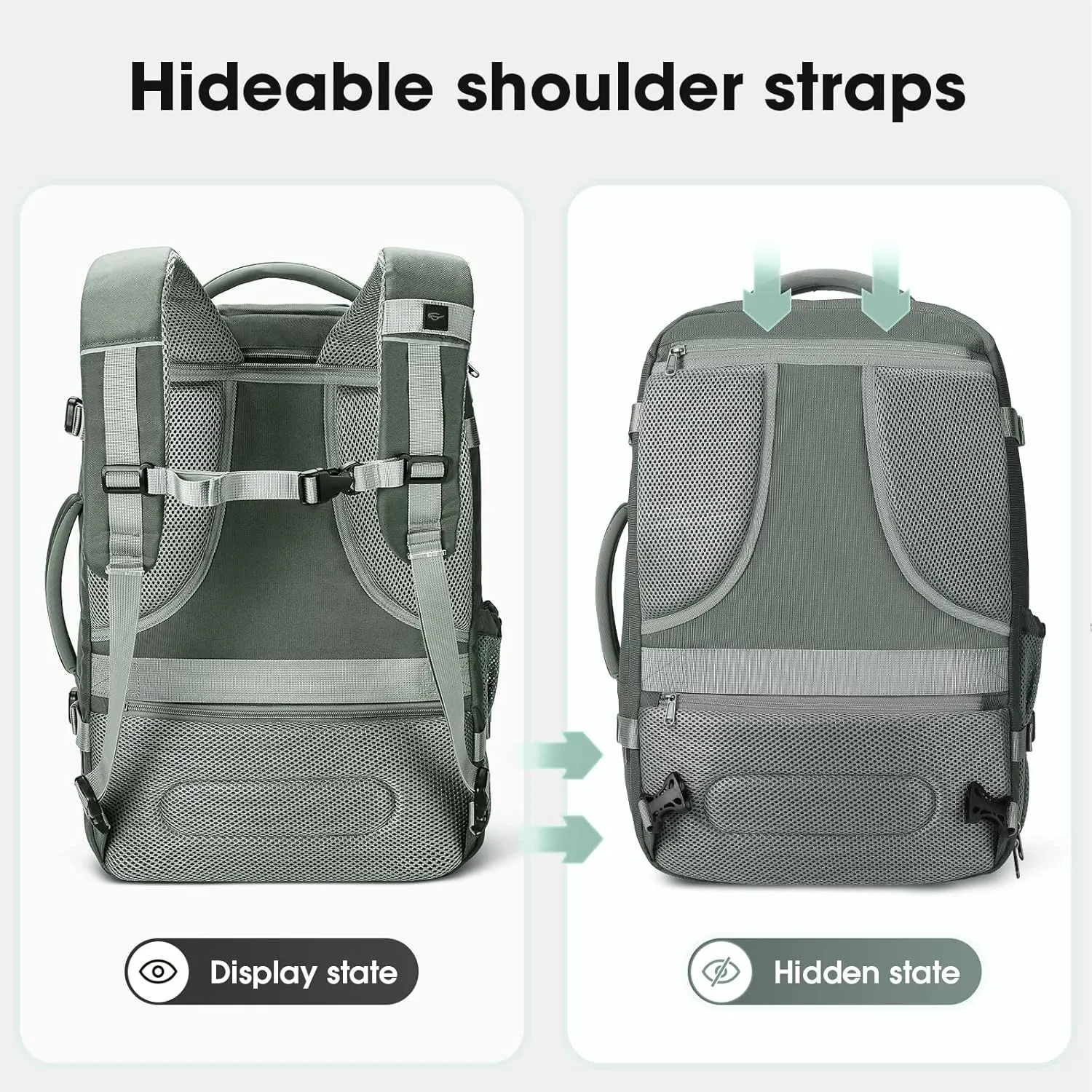 Maelstrom 40-50L Laptop Backpack, Grey, Unisex, 17.3 Inch TSA Flight Approved, Expandable Large Capacity, Waterproof and Durable, Ergonomic Design, Adjustable Strap