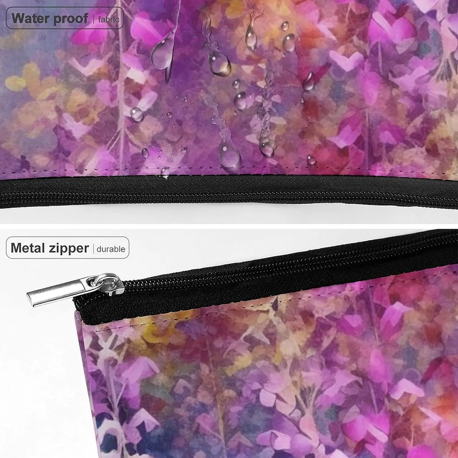 Makeup Bag Travel Cosmetic Bag Portable Abstract Purple Weeping Flower Toiletry Bag Large Capacity Zipper Pouch Makeup Organizer Case Waterproof Toiletry Pouch for Women Men
