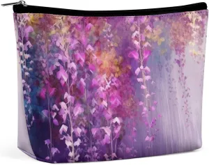Makeup Bag Travel Cosmetic Bag Portable Abstract Purple Weeping Flower Toiletry Bag Large Capacity Zipper Pouch Makeup Organizer Case Waterproof Toiletry Pouch for Women Men