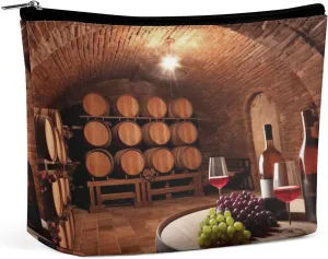 Makeup Bag Travel Cosmetic Bag Portable Red Wine Cellar Toiletry Bag Large Capacity Zipper Pouch Makeup Organizer Case Waterproof Toiletry Pouch for Women Men