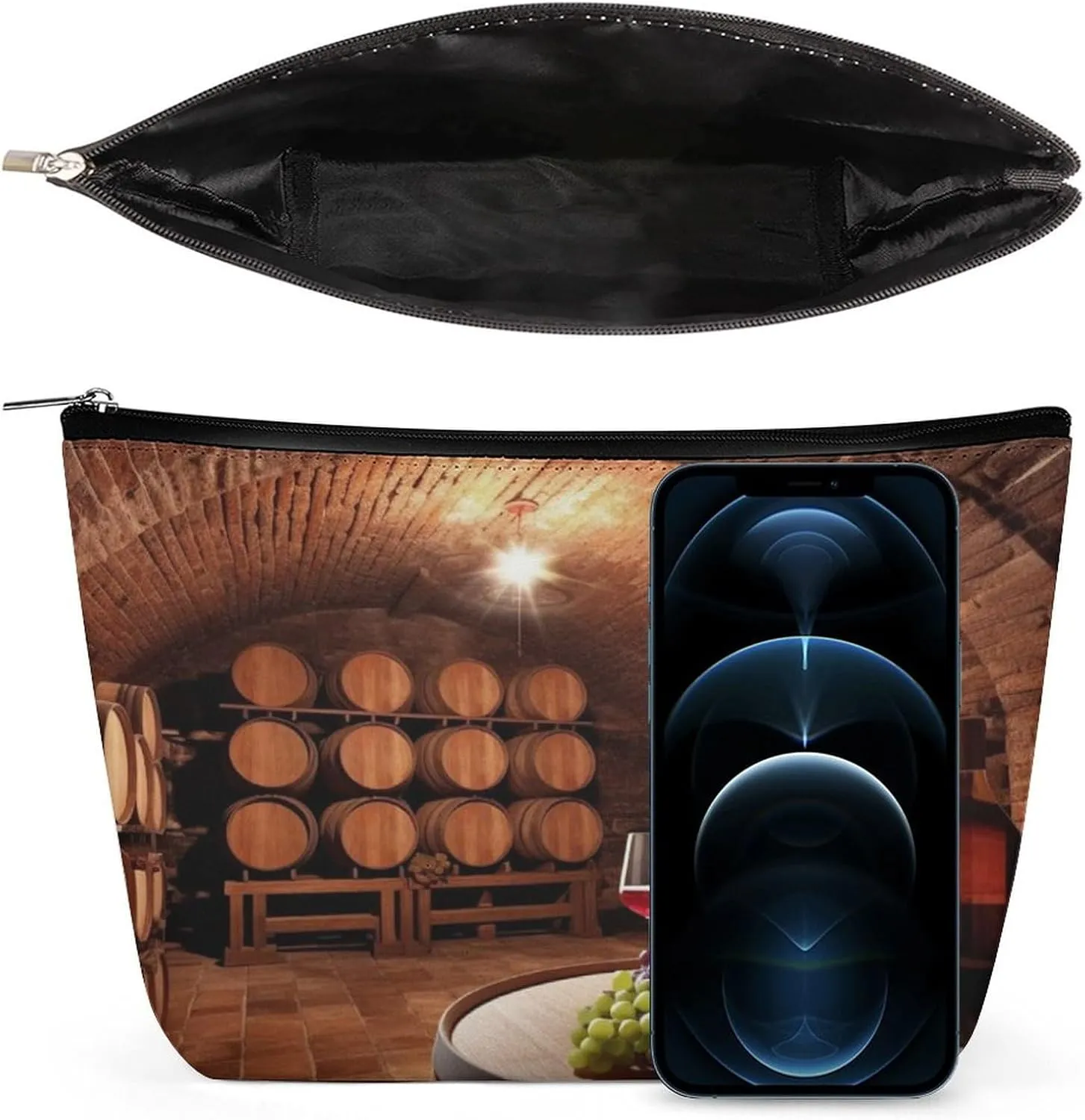 Makeup Bag Travel Cosmetic Bag Portable Red Wine Cellar Toiletry Bag Large Capacity Zipper Pouch Makeup Organizer Case Waterproof Toiletry Pouch for Women Men