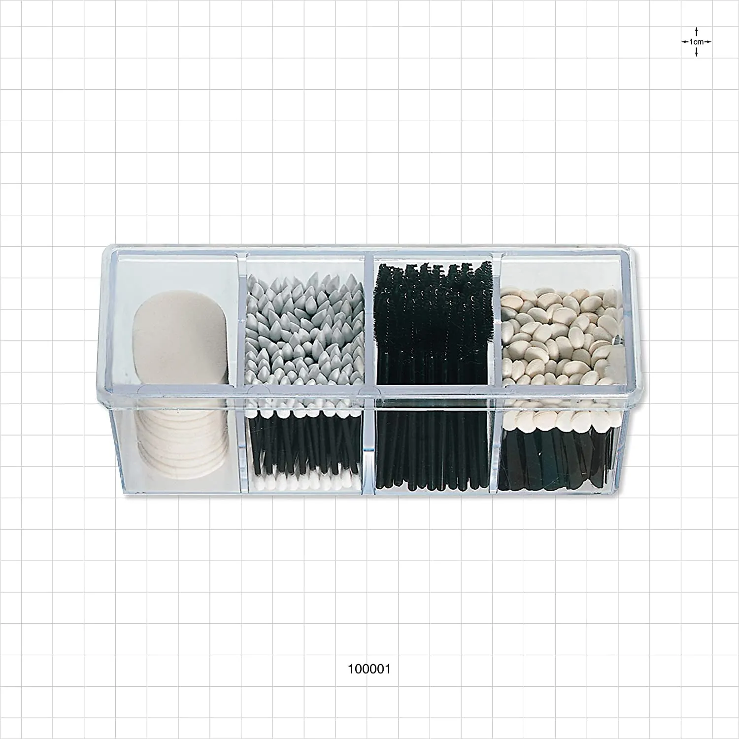Makeup Closet Transparent with Cosmetics, 4-Compartment 4 for Storage Organizer Lid Bathroom Multi-Functional Sponges Clear and Balls or Cotton and Positive feedback Adjustable Trays Storage: