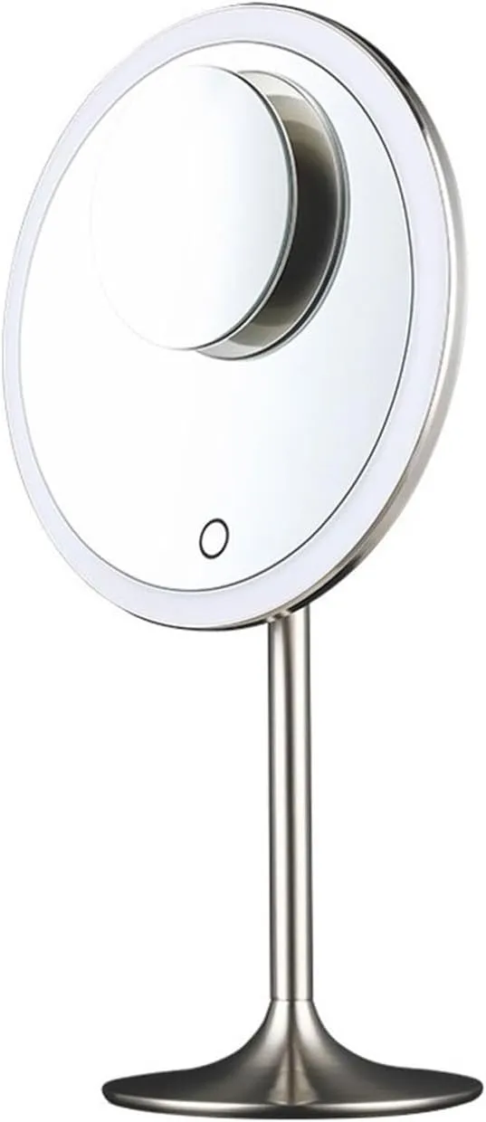 Makeup Mirror LED Cosmetic Mirror with Lights Desktop HD Mirror Makeup Desktop Beauty Mirror Bedroom Rechargeable Refill Mirror Vanity Mirror