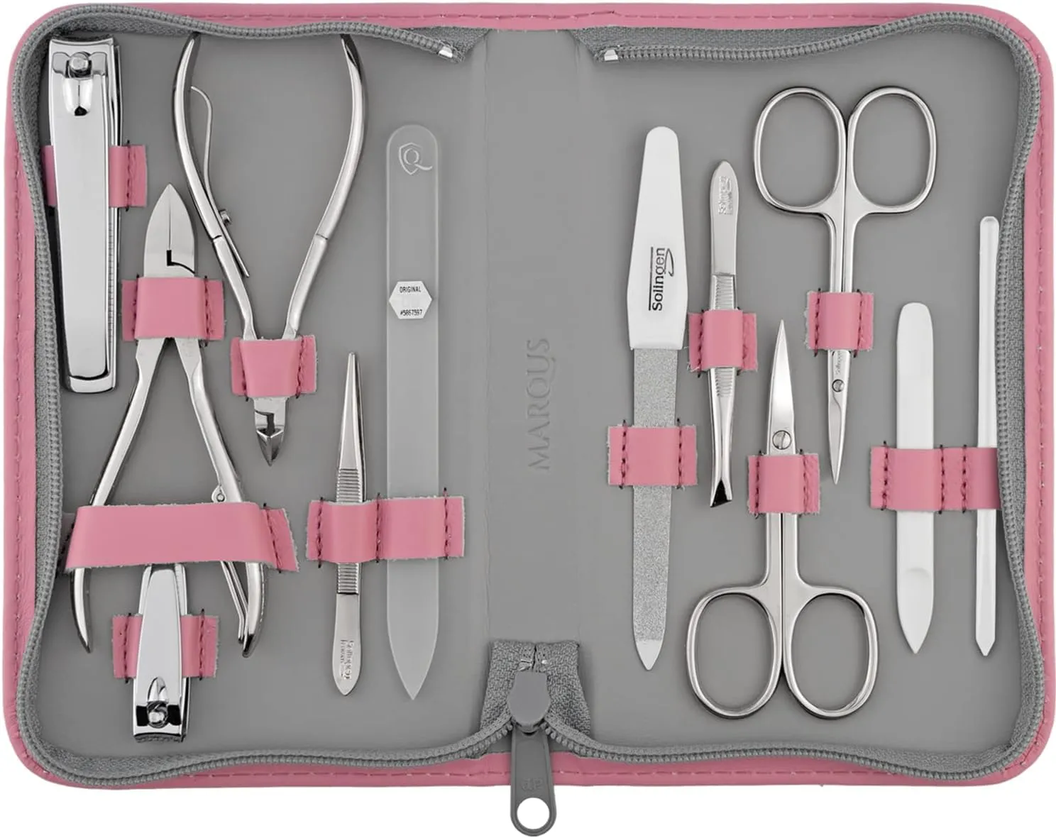 Manicure Set Women and Men – 12-Piece Professional Grooming Kit with Premium Tools, Genuine Leather Case, and Exclusive Glass Nail File for Hand & Foot Care, German Quality