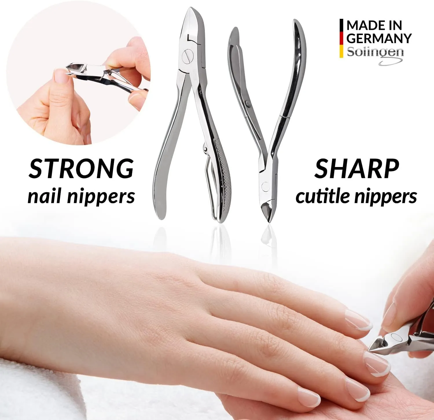 Manicure Set Women and Men – 12-Piece Professional Grooming Kit with Premium Tools, Genuine Leather Case, and Exclusive Glass Nail File for Hand & Foot Care, German Quality