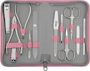 Manicure Set Women and Men – 12-Piece Professional Grooming Kit with Premium Tools, Genuine Leather Case, and Exclusive Glass Nail File for Hand & Foot Care, German Quality