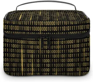 Mathematical Print Cosmetic Bag For Women Travel Make Up Bags Skincare Toiletry Storage Organizer Mens Holiday Waterproof Soft Leather Makeup Box With Handle Compartments
