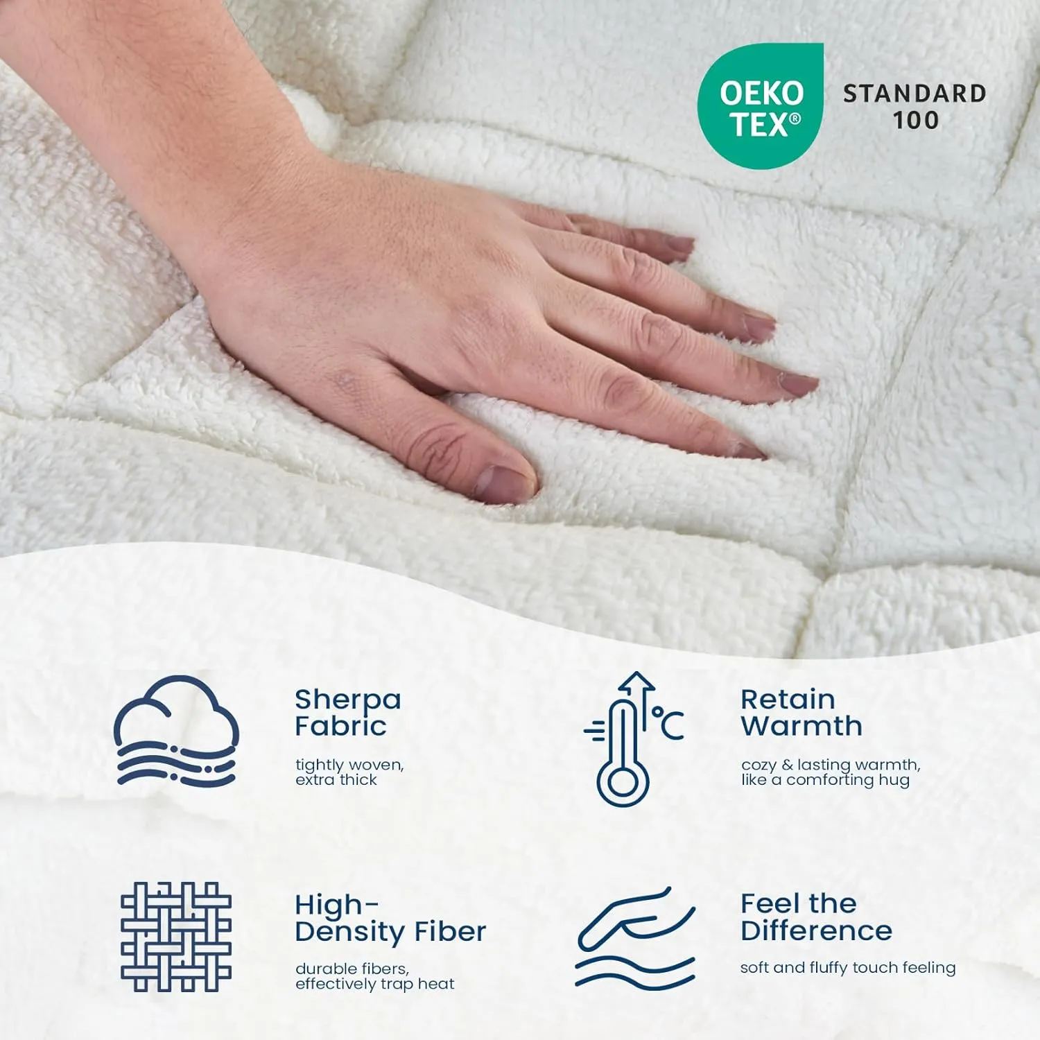 Mattress Topper Twin for Back Pain Thick Mattress Pad Cover Sherpa Plush Pillow Top Down Alternative Fill Mattress Cover with 8-22 Inch Deep Pocket