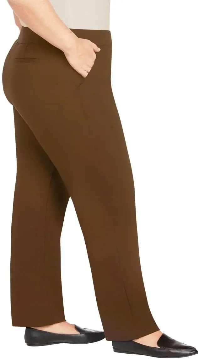 Matty M Women's Pull On Straight Leg Office Pants