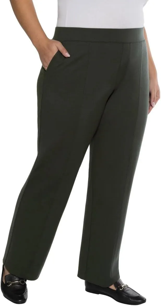 Matty M Women's Pull On Straight Leg Office Pants