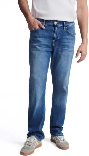 Mavi Men's Matt Mid Rise Straight Leg Jeans, Dark Brushed Feather Blue 32x34