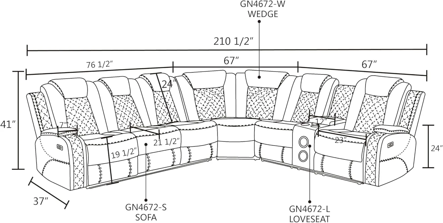 Max Power Recliner Living Room Set with LED for Living Room, Dormitory, Guest House, Playroom, Airbnb,Apartment