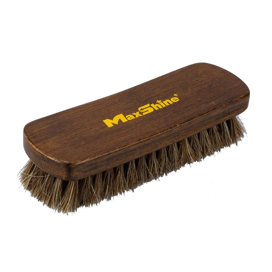 Maxshine Horse Hair Brush - Small - Car Detailing Carpet Upholstery - Ultimate Leather & Upholstery Cleaning Brush Set with 100% Horse Hair Bristles for Car Seats, Leather Sofas, Alcantara, and More