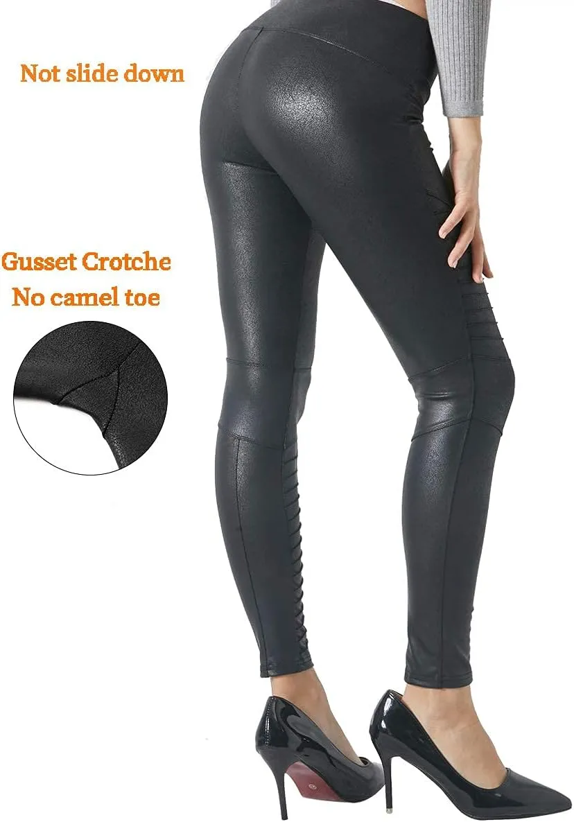 MCEDAR High Elasticity Faux Leather Legging for Women