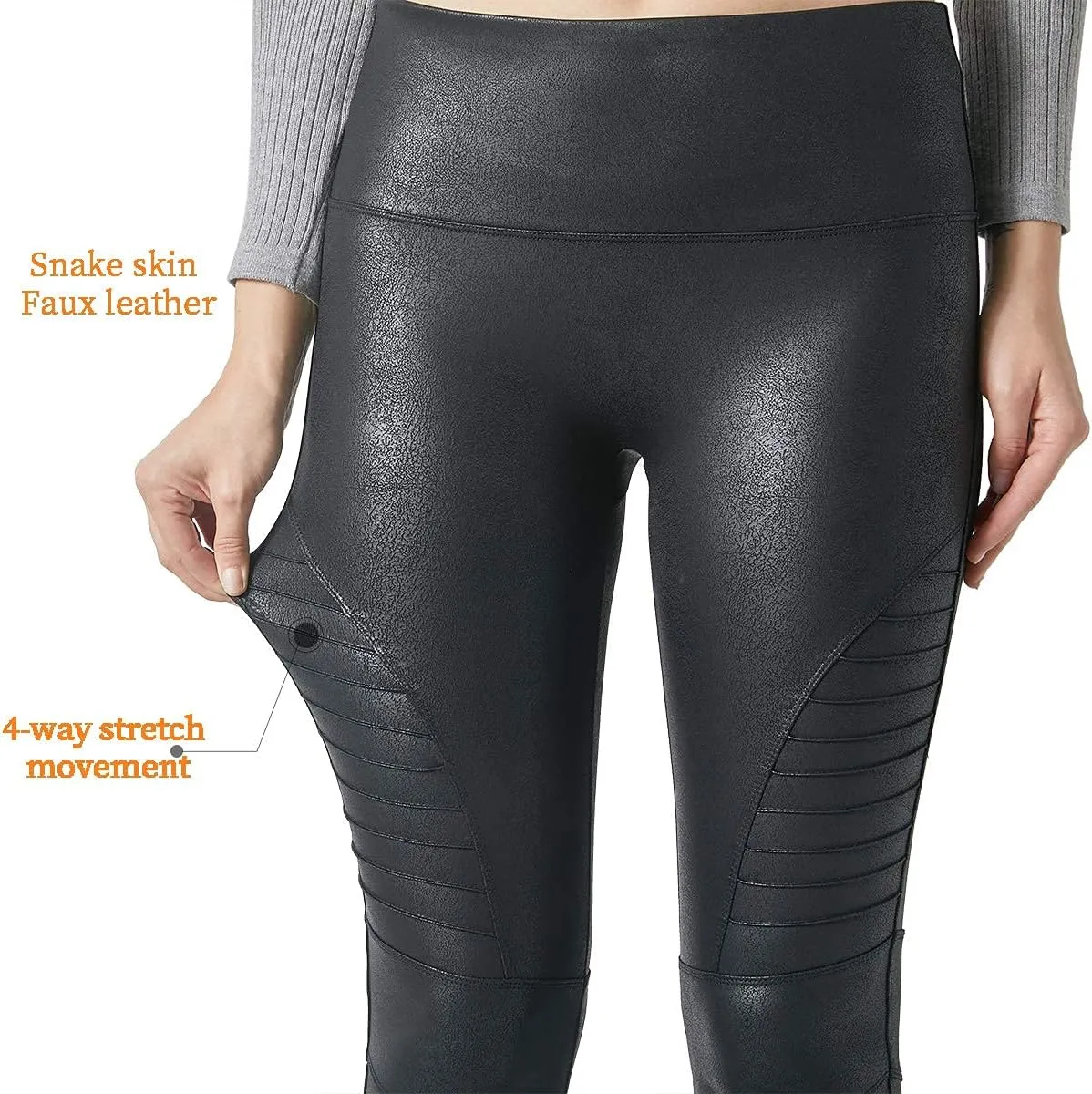 MCEDAR High Elasticity Faux Leather Legging for Women
