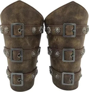 Medieval Leather Bracers Viking Leather Arm Guards Archery Guards Bracers Leather Gauntlet Armband for Men Women