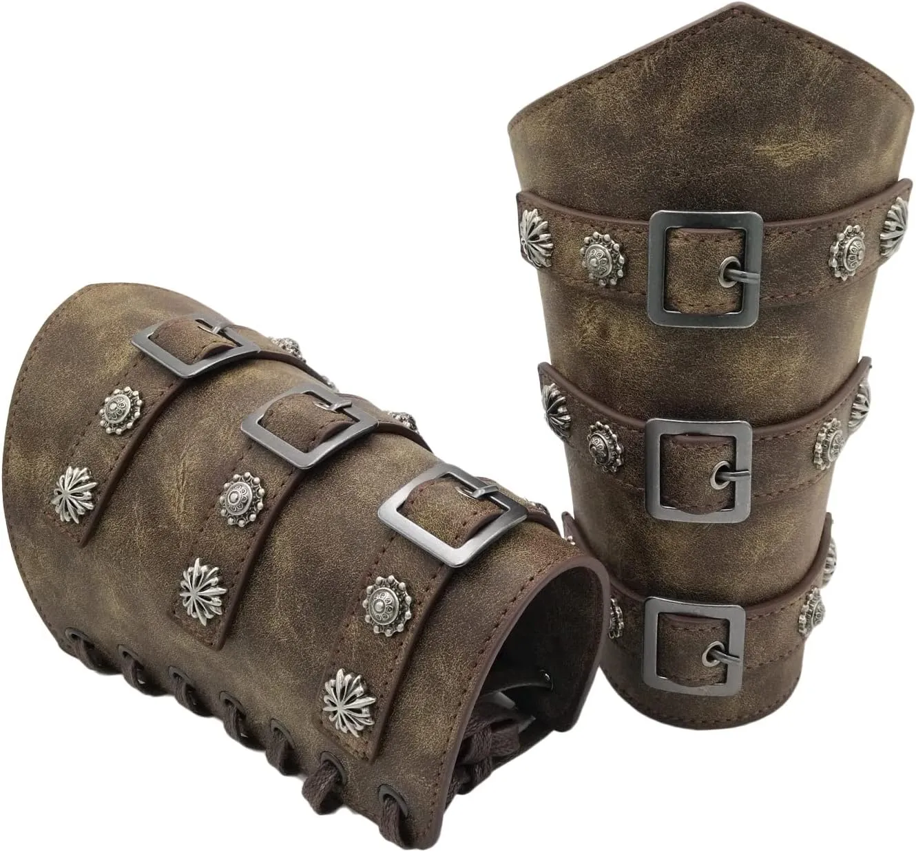 Medieval Leather Bracers Viking Leather Arm Guards Archery Guards Bracers Leather Gauntlet Armband for Men Women