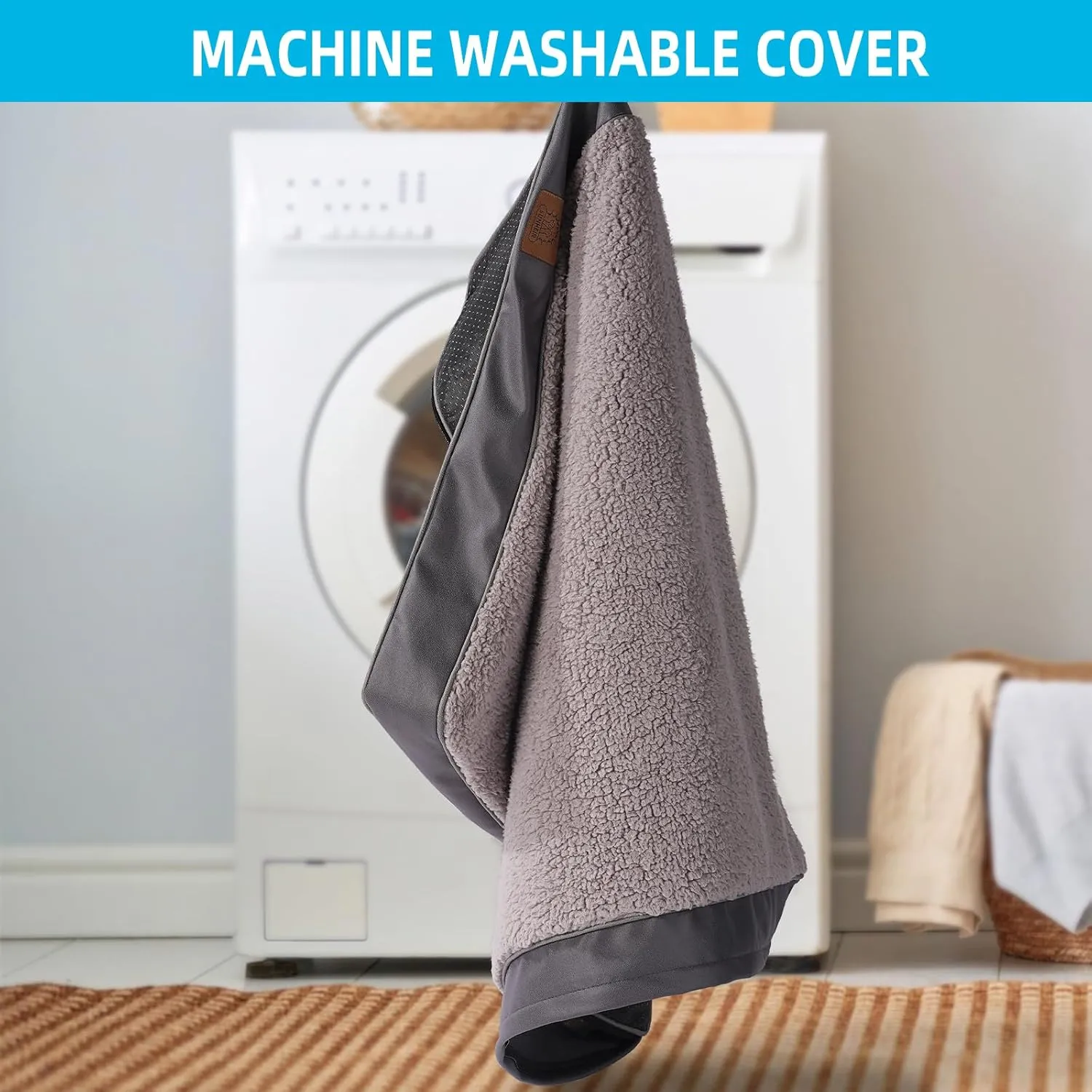 Medium Dog Bed Mat, 30''X20''X3'', Orthopedic, Grey, Waterproof, Machine Washable, Egg-Crate Foam