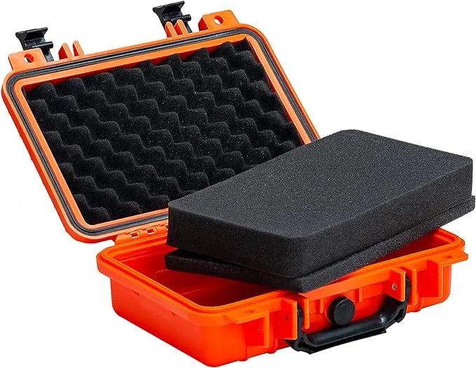 MEIJIA Portable Waterproof Hard Case for Cameras and Equipment - Vibrant Orange