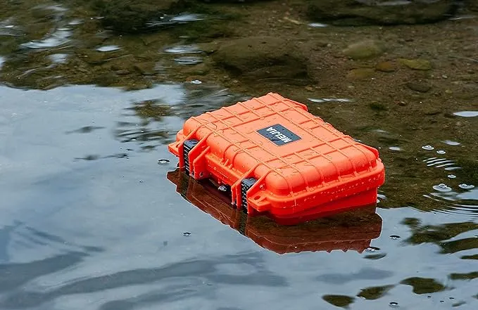 MEIJIA Portable Waterproof Hard Case for Cameras and Equipment - Vibrant Orange