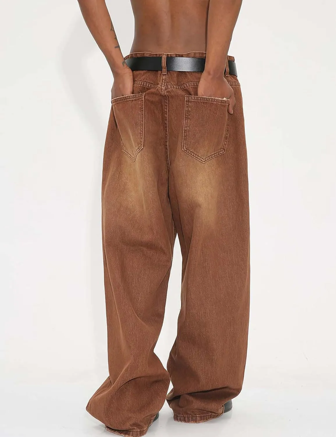 Men Baggy Jeans Y2k Hip Hop Skater Jeans Vintage Purple Jeans Loose Fit Demin Pants Streetwear