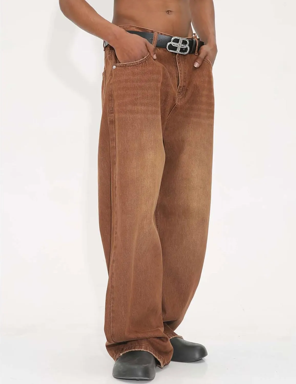 Men Baggy Jeans Y2k Hip Hop Skater Jeans Vintage Purple Jeans Loose Fit Demin Pants Streetwear