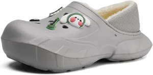 Men Women Winter Waterproof Garden Snow Shoes Plush Warm Home Slippers Fluffy Clogs Shoes Indoor Outdoor