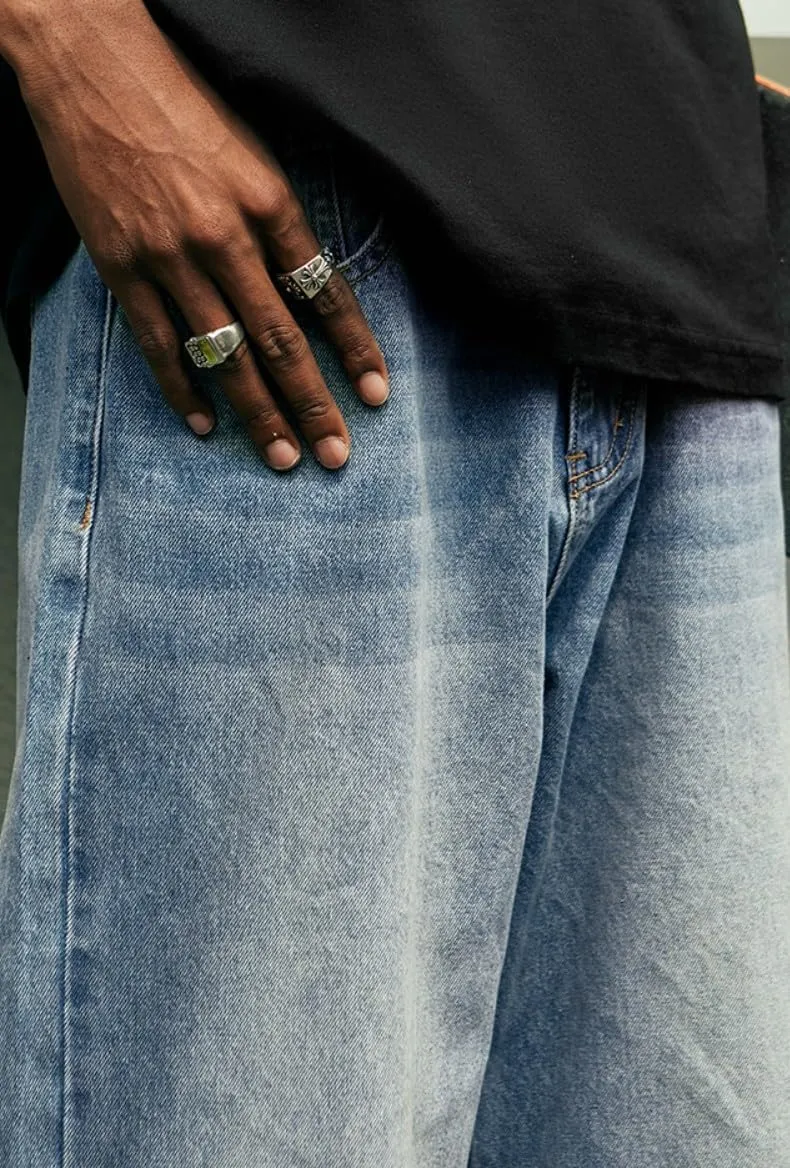 Men's Baggy Jeans Y2k Hip Hop Skater Jeans Vintage Dance Skateboard Pants Loose Fit Denim Jeans