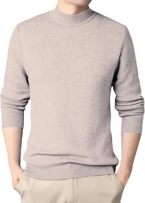 Men's Crewneck Sweater Sherpa Lined Sweatshirts Slim Fit Long Sleeve Underwear Fleece Winter Thermal Pullover Coats