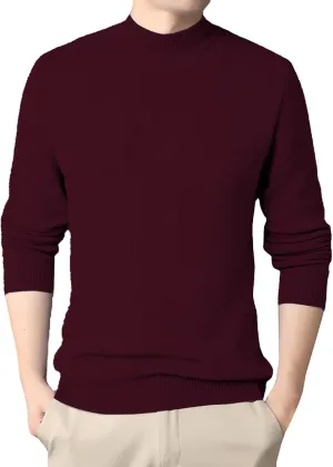 Men's Crewneck Sweater Sherpa Lined Sweatshirts Slim Fit Long Sleeve Underwear Fleece Winter Thermal Pullover Coats