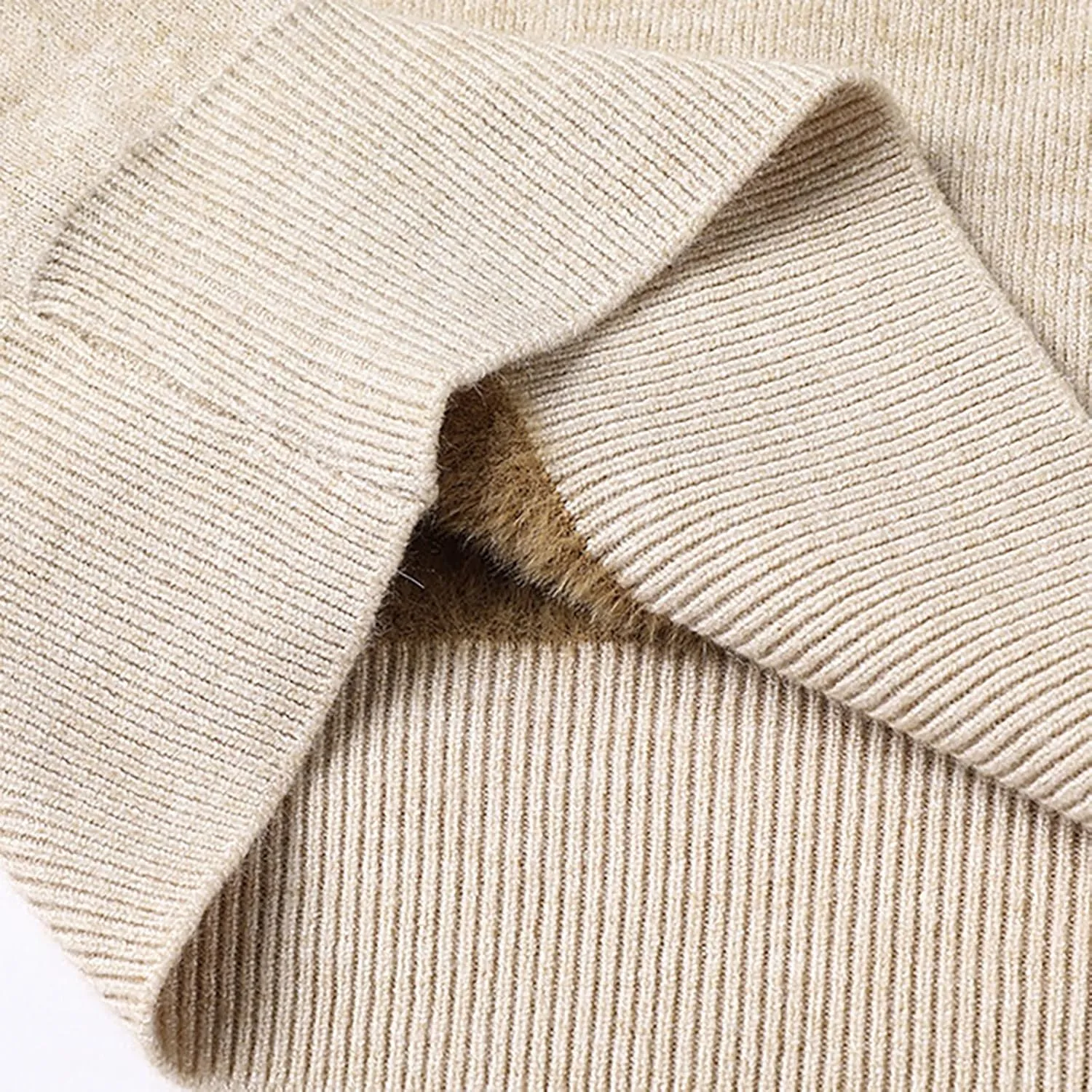Men's Crewneck Sweater Sherpa Lined Sweatshirts Slim Fit Long Sleeve Underwear Fleece Winter Thermal Pullover Coats
