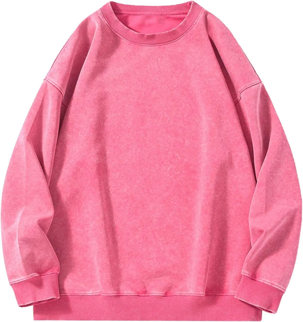 Men's Fashion Crewneck Sweatshirt Loose Fit Drop Shoulder Soft Basic Pullover Tops Causal Retro Y2k Workout Shirts