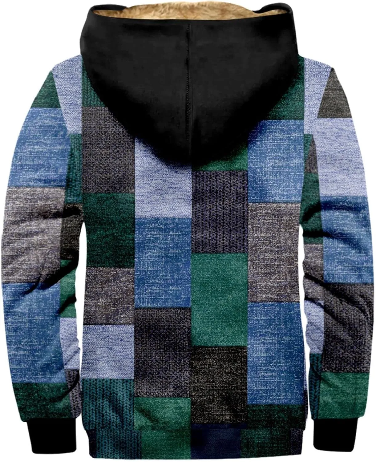 Mens Fleece Jacket Fuzzy Sherpa Jacket Western Aztec Print Vintage Sweatshirts Winter Warm Ethnic Casual Sweater Coat
