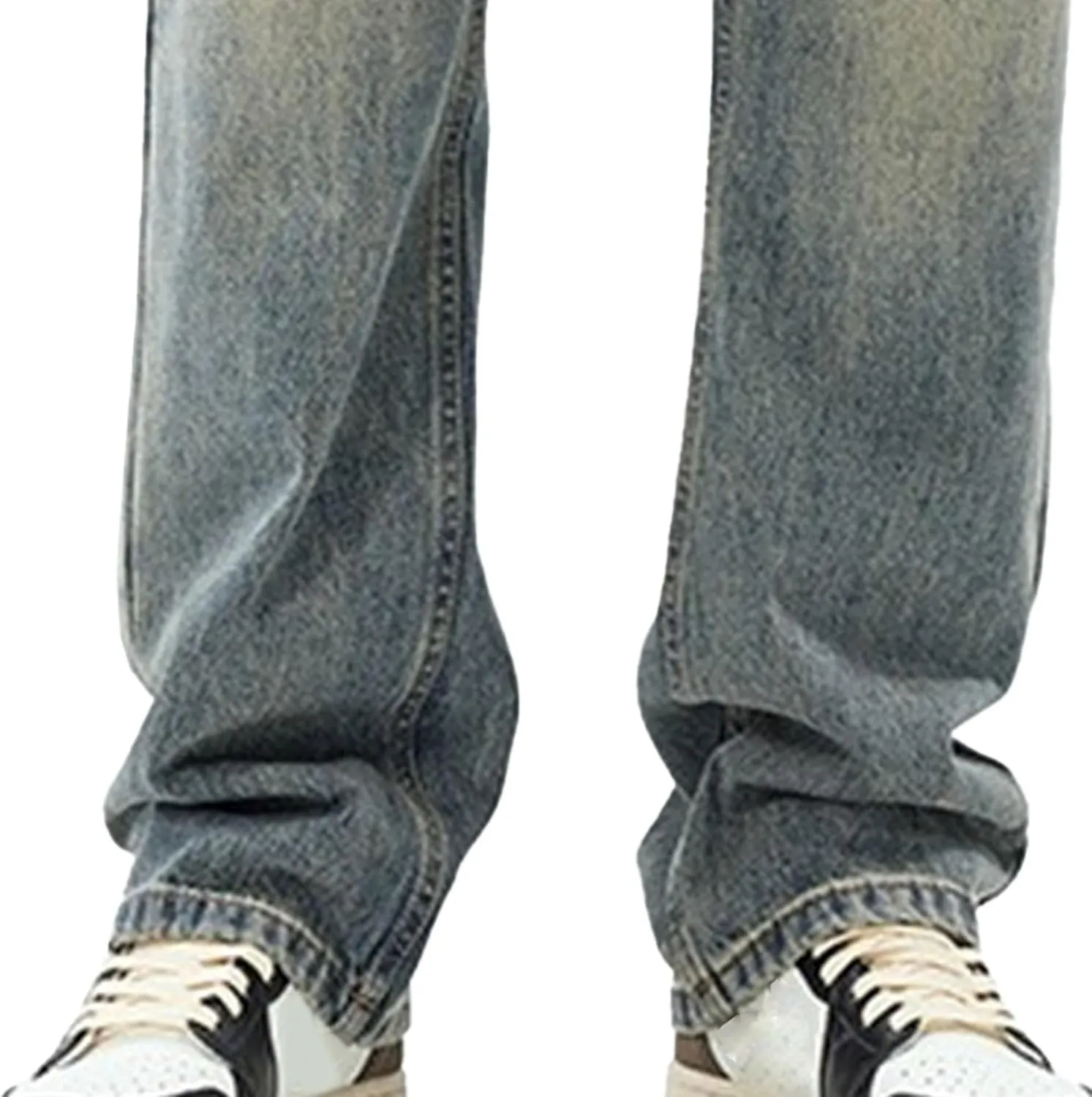 Men's Hip Hop Skateboard Jeans Streetwear Vintage Loose Fit Denim Pants Wide Leg Baggy Jeans