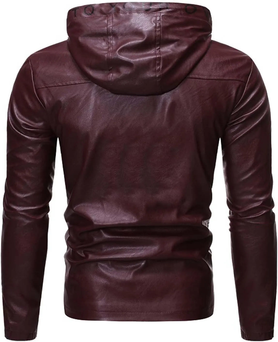 Men's Hooded Military Jackets Faux Leather Lined Aviator Bomber Jacket Hoodie Leather Coat Zipper Windbreaker