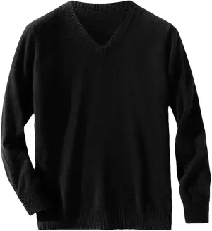 Men's Lightweight Sweater Muscle Fit V Neck Sweatshirt Knit Pullover Fall Winter Undershirt for Casual Or Dressy Wear
