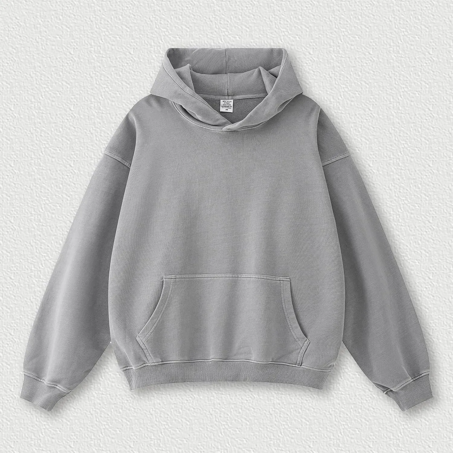 Mens Oversized Cotton Heavyweight Vintage Washed Hoodie Couples Streetwear